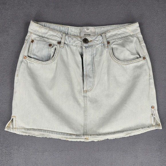 One Teaspoon Dresses & Skirts - One Teaspoon Skirt Womens 32 Light Wash 2020 Mini Denim Jean Button Fly Distress